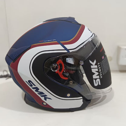 SMK GTJ LIBERO MA513 HALF FACE HELMET White Blue Maroon