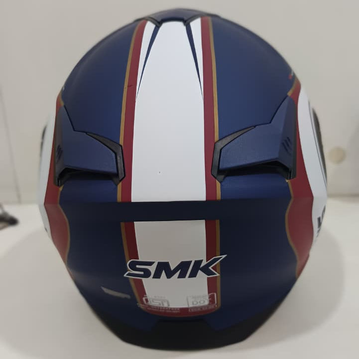SMK GTJ LIBERO MA513 HALF FACE HELMET White Blue Maroon