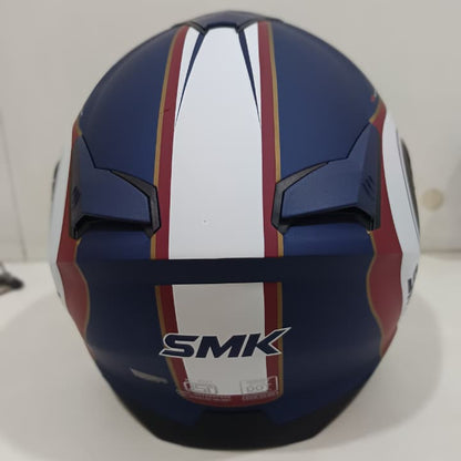 SMK GTJ LIBERO MA513 HALF FACE HELMET White Blue Maroon