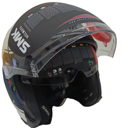 SMK GTJ LIBERO MA513 HALF FACE HELMET White Blue Maroon