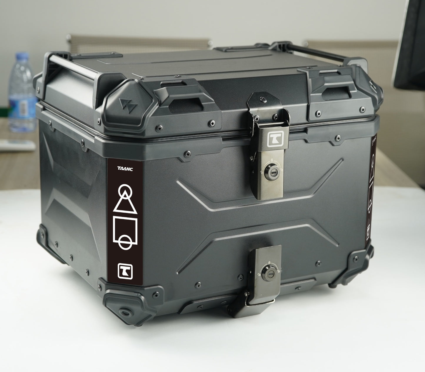 TAANC Nomad Atlas Top Box – Stealth Black | 45L Aluminium MC Motorcycle Touring Storage Box