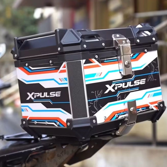 Hero Xpulse rush Aluminium Top Box 45L | Waterproof | Rustproof - Graphics - 1 YEAR WARRANTY LGP | Ideal for XPulse 200 2V - 4V - Pro - Rally Series