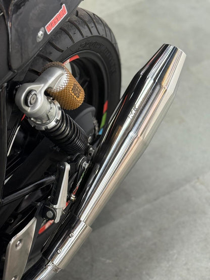 MK Racing Chrome Stainless Steel Slip-On Twin Exhaust Muffler Kit for Royal Enfield Interceptor 650 & Continental GT 650 ( with DB Killer )