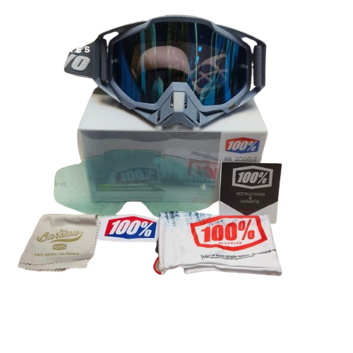 100% The Motocross & Mountain Biking  MX Goggle –GREY PLAIN TINT - 1 YEAR WARRANTY