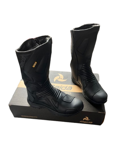 Raida Explorer Motorcycle Riding Boots | Ankle, Shin, & Heel Protection | Memory Foam Insole | Leather | 6 months warranty - BLACK