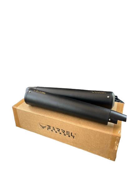 RE GT 650 / INTERCEPTOR 650 BE-10- "BASS MASTER" PERFORMANCE EXHAUST | BLACK | RUSTFREE | 1 Year warranty - BARREL EXHAUST