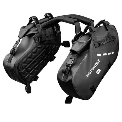 MOTOWOLF MB2 28L/48L Waterproof Pannier Bag / Saddle bag for Motorcycle Adventure High Quality Motorbike Saddle Drypack-Pair | BLACK - Universal