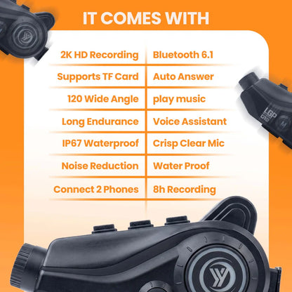 LGP G10 Bluetooth Camera Helmet Headset | 2K Action Camera