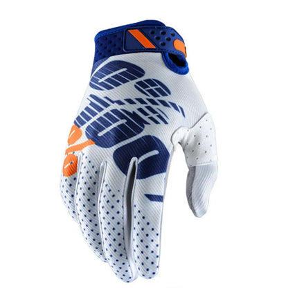 100% iTrack Motocross Gloves white blue orange