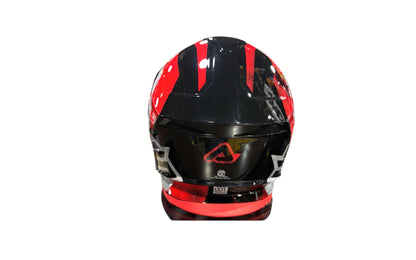 Acerbis Profile 4 Off-Road Riding Helmet: Adjustable Sunpeak | DualFlow Ventilation | Hypoallergenic Lining | ECE/ISI/DOT Certified - White Red