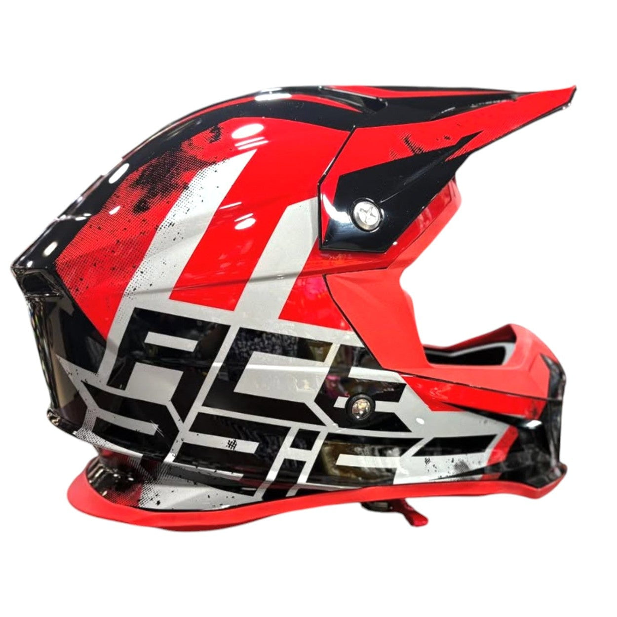 Acerbis Profile 4 Off-Road Riding Helmet: Adjustable Sunpeak | DualFlow Ventilation | Hypoallergenic Lining | ECE/ISI/DOT Certified - White Red