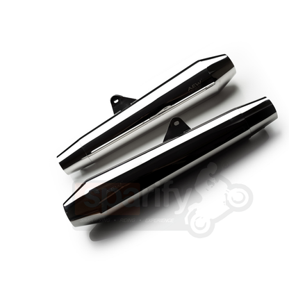 AEW TE 102 | INTERCEPTOR / CONTINENTAL GT 650 MEGAPHONE FOR INTERCEPTOR/GT 650 TE 102 STAINLESS STEEL 304 MIRROR POLISH - With DB Killers