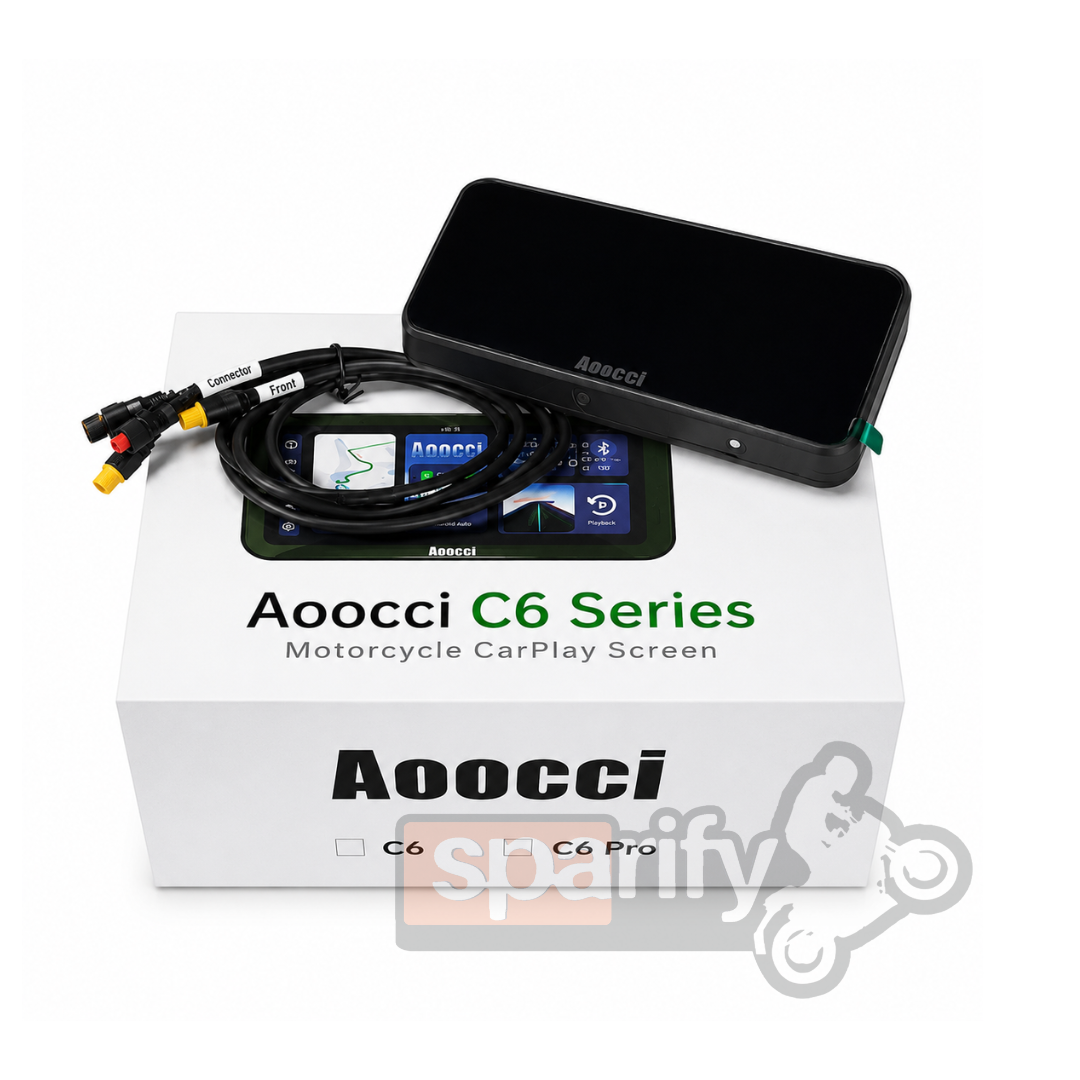 AOOCCI C6 PRO Motorcycle Dash Cam Front and Rear, 4K 1080P Dual Dash Motorcycle Camera with Wireless CarPlay and Android Auto, GPS & Emergency Lock, 140° Wide Angle, Wired Remote, IP67 Waterproof