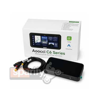AOOCCI C6 PRO Motorcycle Dash Cam Front and Rear, 4K 1080P Dual Dash Motorcycle Camera with Wireless CarPlay and Android Auto, GPS & Emergency Lock, 140° Wide Angle, Wired Remote, IP67 Waterproof