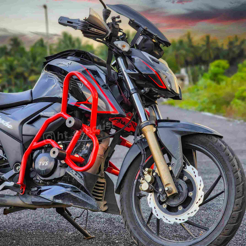 HT ADV Crash Guard for Apache RTR 160/200 4v with 4 Metal Slider- SBTV ...