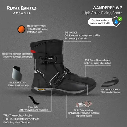 Royal Enfield WP Wanderer waterproof Riding Boots