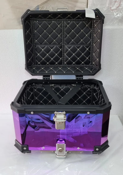 LGP rainbow large capacity aluminium top box 45 ltrs (fits all motorcycle) - color plating premium top box