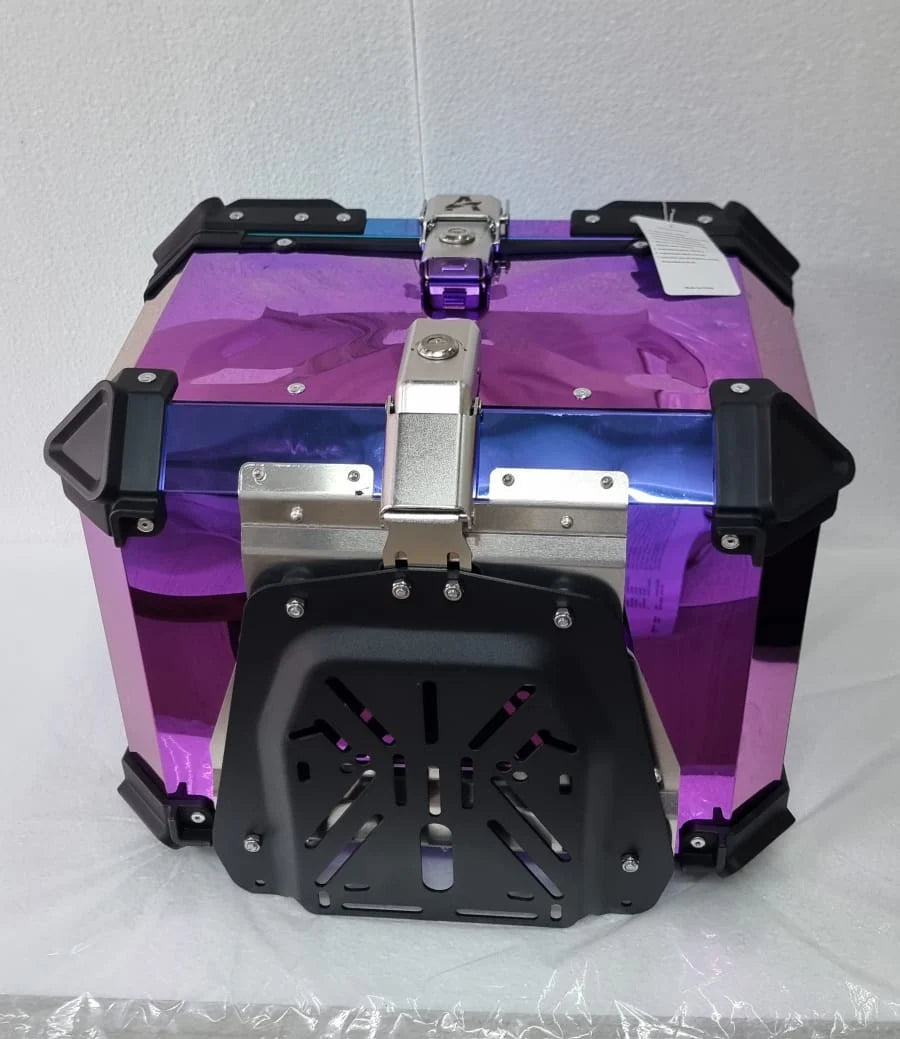 LGP rainbow large capacity aluminium top box 45 ltrs (fits all motorcycle) - color plating premium top box