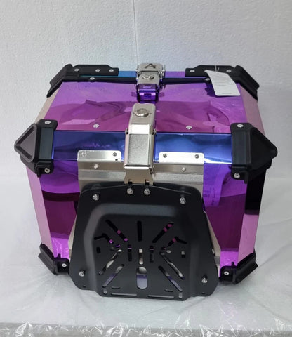 LGP rainbow large capacity aluminium top box 45 ltrs (fits all motorcycle) - color plating premium top box