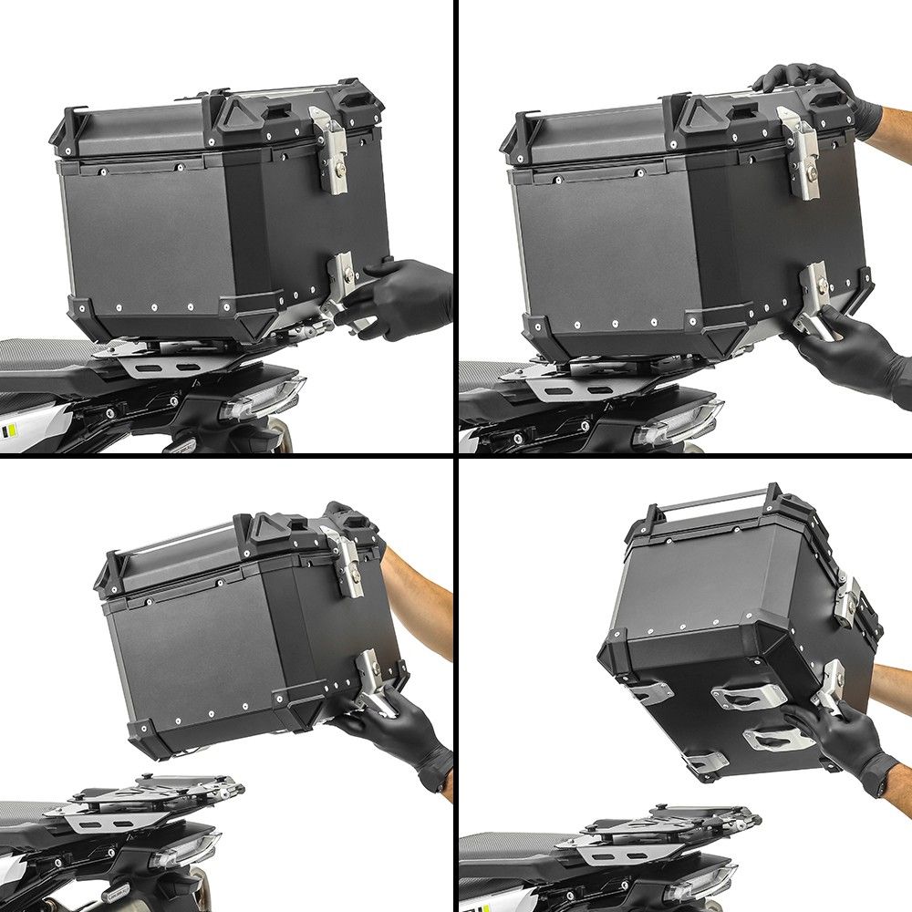 TAANC Urban Arc Top Box – Stealth Black | 45L Aluminium WP Motorcycle Storage Box with Rounded Design