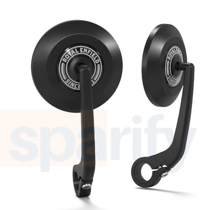 Handle Bar End Side Mirror ( New Edition ) For Royal Enfiled Guerrilla 450 & Continental GT 650, Interceptor 650, Bear 650, Classic 650, Super Meteor 650,Classic 350, Hunter 350, Meteor 350, Goan Classic 350 Round Mirrors