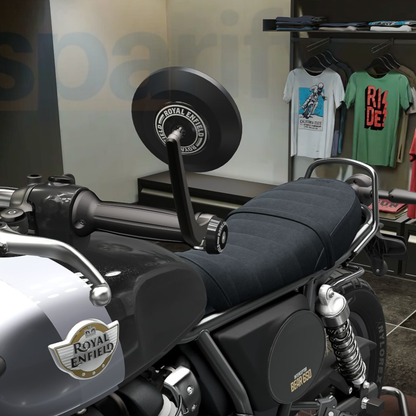 Handle Bar End Side Mirror ( New Edition ) For Royal Enfiled Guerrilla 450 & Continental GT 650, Interceptor 650, Bear 650, Classic 650, Super Meteor 650,Classic 350, Hunter 350, Meteor 350, Goan Classic 350 Round Mirrors