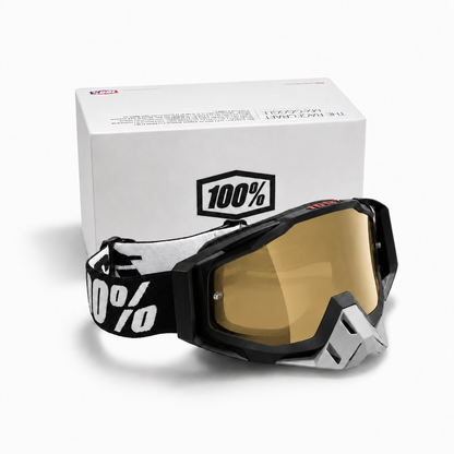 100% | Motocross & mountain biking Goggles | GREY BLACK GOLD TINT - 1 YEAR WARRANTY