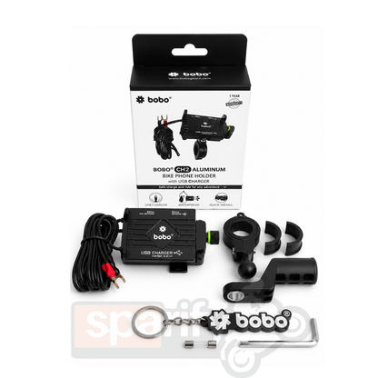 BOBO BM2 Aluminium Phone Holder with 2.5A USB charger