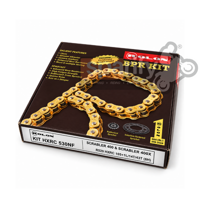Triumph Scrambler 400 / Scrambler 400 X - KIT HXRC 530NF Brass Chain Sprocket Kit | ROLON