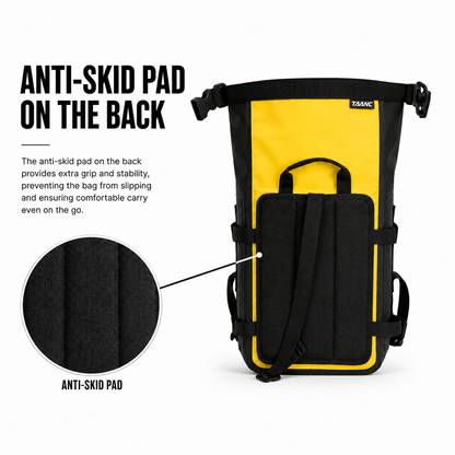 TAANC Terra Series Multi Use Adventure Bag 8L – Waterproof Motorcycle Crash Bar / Tail / Rear Rack Bag Yellow Black