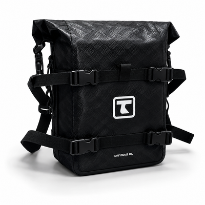 TAANC Terra Series Multi Use Adventure Bag 8L – Waterproof Motorcycle Crash Bar / Tail / Rear Rack Bag Carbon Black