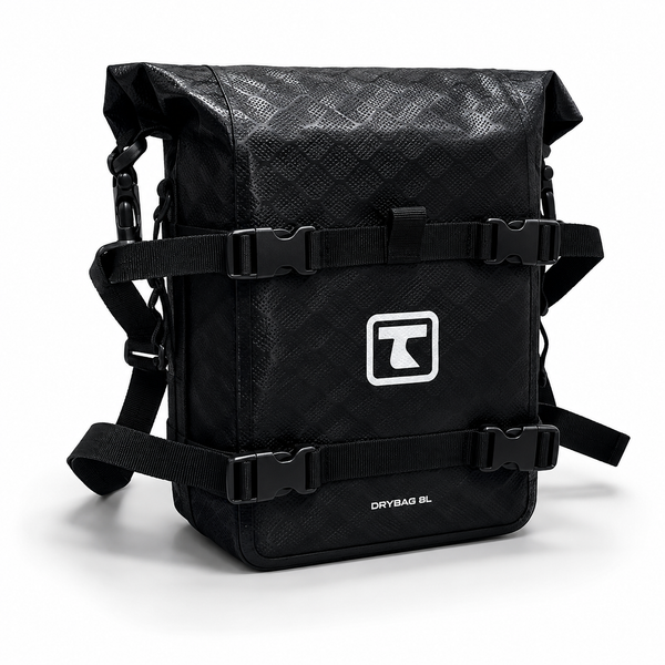 TAANC Terra Series Multi Use Adventure Bag 8L – Waterproof Motorcycle Crash Bar / Tail / Rear Rack Bag Carbon Black