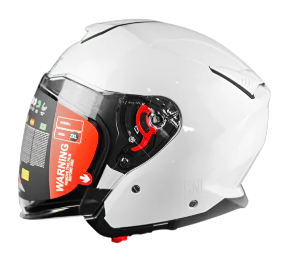SMK GTJ Tourer open face half helmet - GL100 GLOSS WHITE helmet highlight 