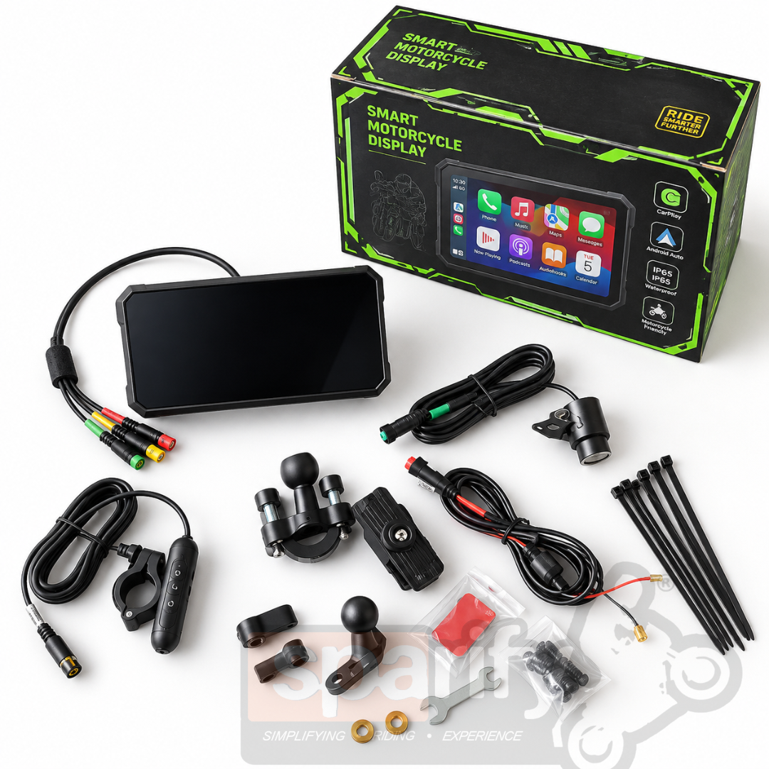 Boltt Pro Quick Release | 6-Inch | Motorcycle CarPlay & Android Auto Screen with TPMS & Voice Control | Wireless Apple CarPlay, Bluetooth, IP68 Waterproof | Universal Fit | M590 - 1 Year Warranty