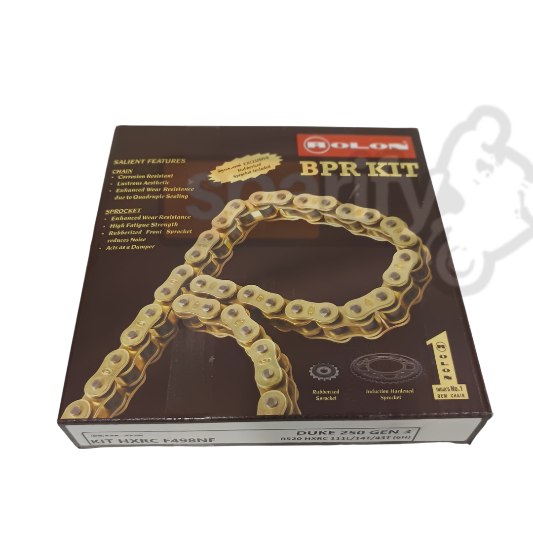 KTM DUKE 250 GEN 3 (2024 onwards) Rolon Brass Chain Sprocket Kit HXRC ...