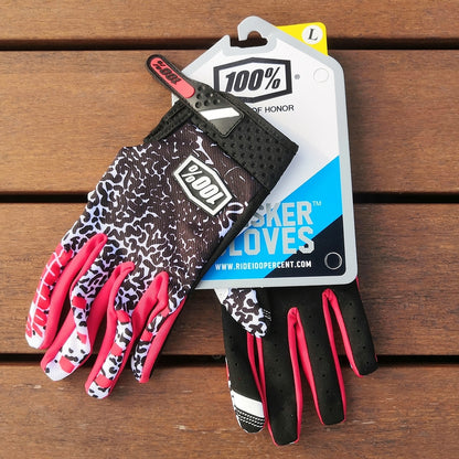 100% iTrack Motocross / cycling Gloves red white black dott