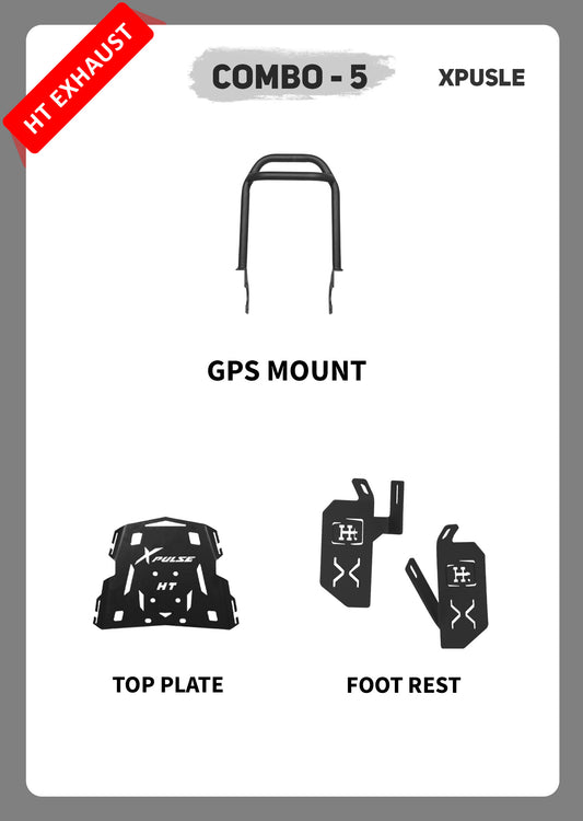 COMBO 5 XPULSE GPS Mount + Foot Rest + Top Plate – HT EXHAUST