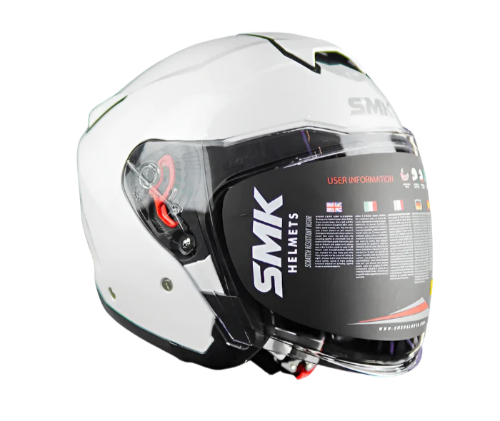 gloss white half helmet motorcycle SMK GTJ Tourer open face half helmet
