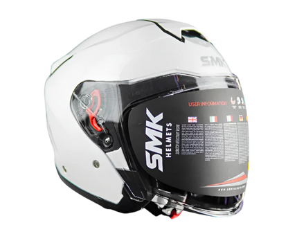 SMK GTJ Tourer open face half helmet - GL100 GLOSS WHITE