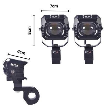 LGP FOG LAMP DK260 WITH WIRING HARNESS AND WIRED SWITCH FOR ALL BIKES | 18 MONTHS WARRANTY