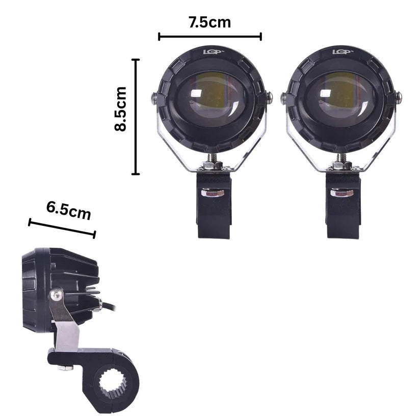 DK330 HIGH POWER SPOTLIGHT | 60W |  Ultra Wide Driving Fog Lights | White/Yellow | with wiring harness and Intelligent wireless button switch | 1 year warranty | LGP