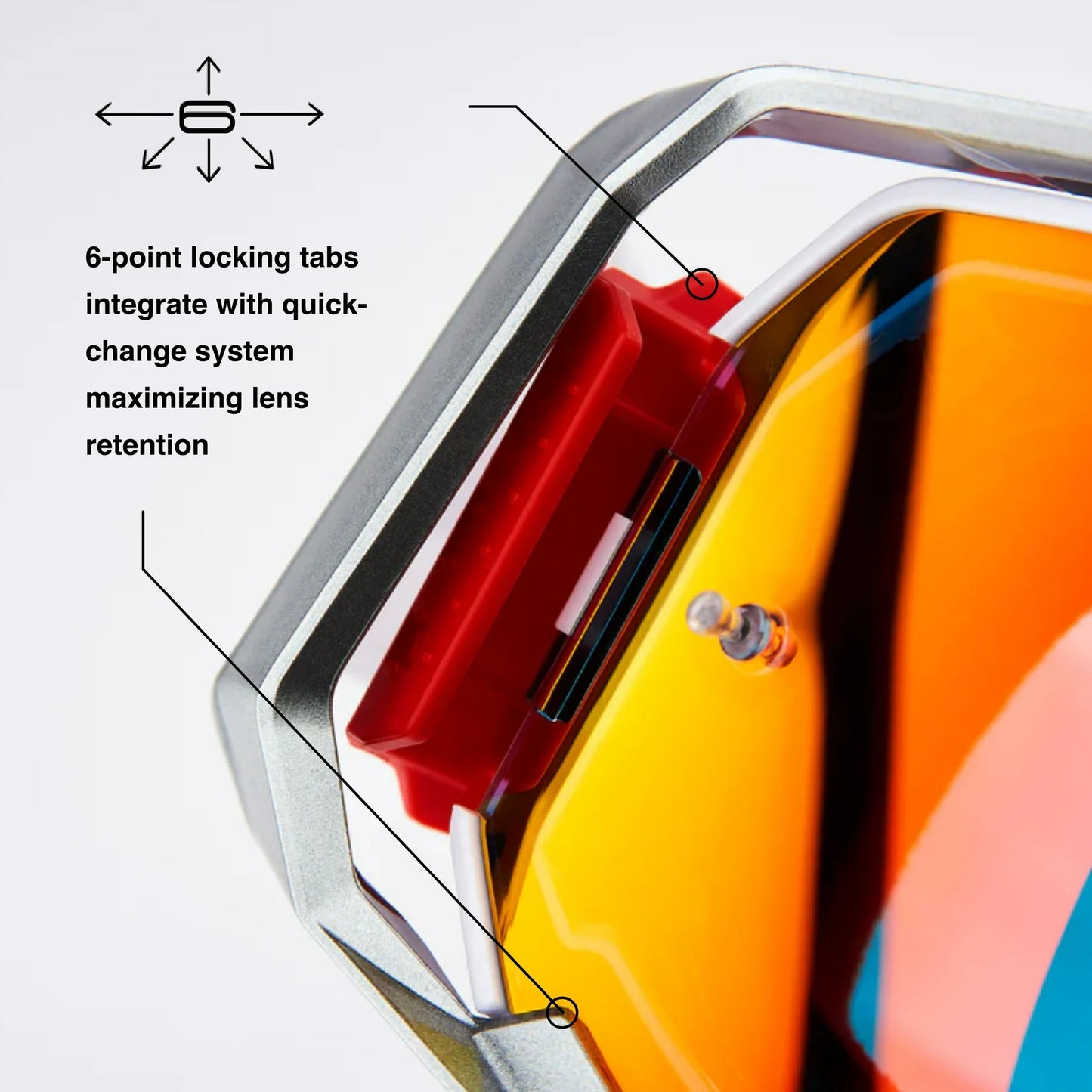 100 % AR MEGA Premium Protective Sport Goggles with Ultra HD Lens - BLACK RED TINTED