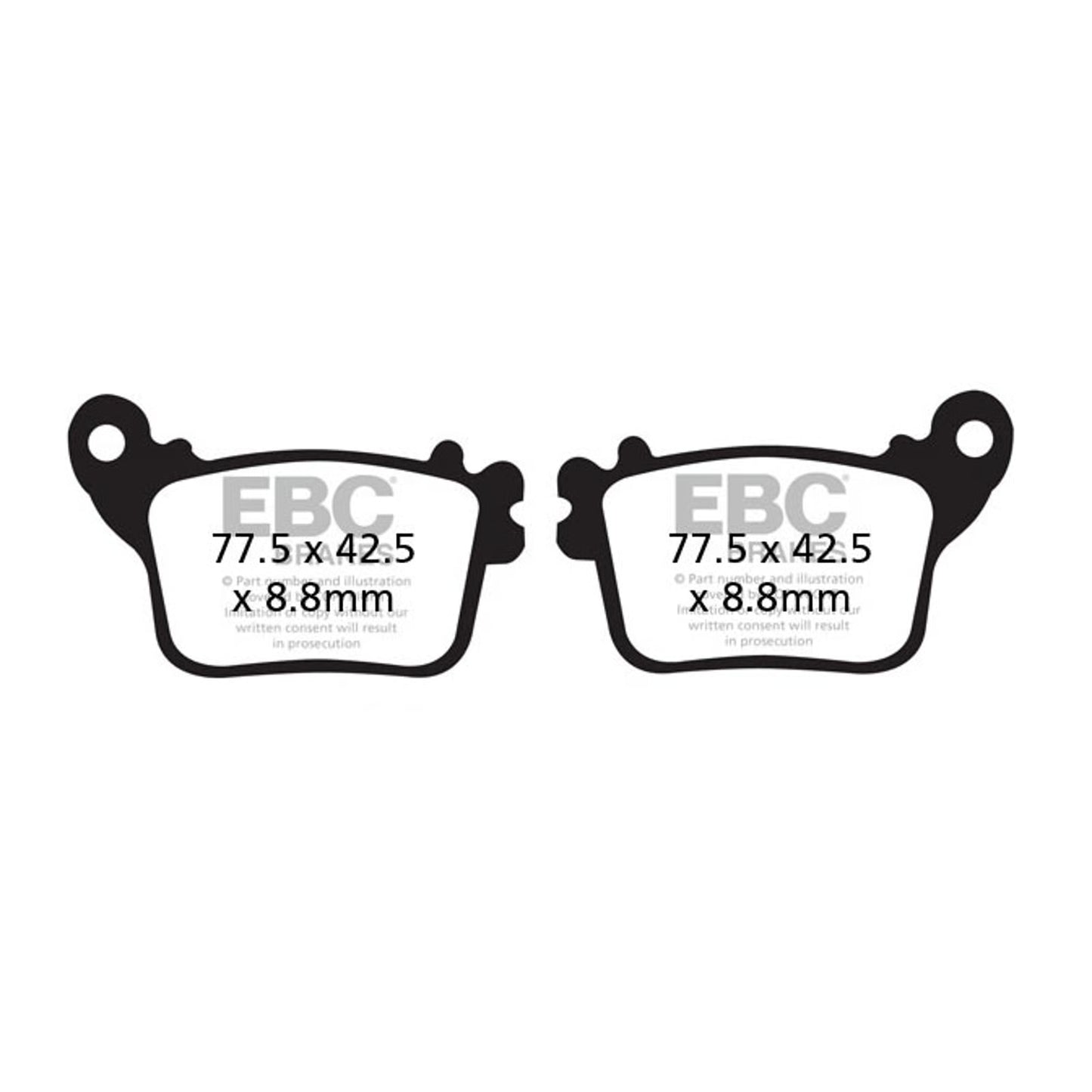Yamaha R1 / R1M 2015-2026 brake pad rear  ( Double-H™ Sintered )  brake pads  FA436HH | EBC ( Pack of 1 )