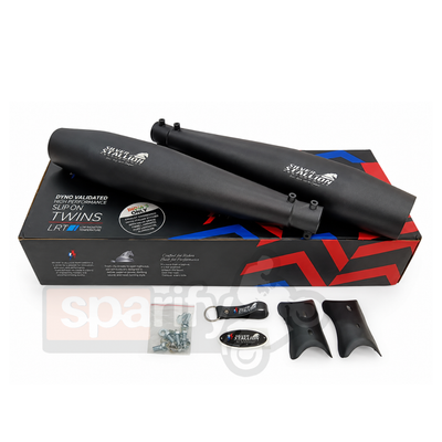 RE Interceptor 650 /GT 650 | SILVER STALLION | DYNO High Performance Exhaust System | BLACK | Twin, SS304 - LIFE TIME WARRANTY