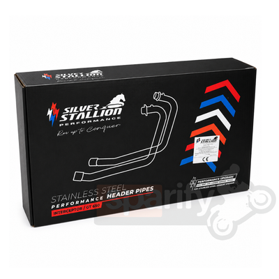 Free Flow Bend Pipe (DUAL O2 SENSOR) ( Header pipe ) For INTERCEPTOR / GT 650 – Silver - SILVER STALLION PERFORMANCE  ( UPGRADED )