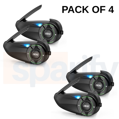 EJEAS Q8 Motorcycle Mesh Intercom, 6 Riders Group Talking at The Same Time - 1 year warranty