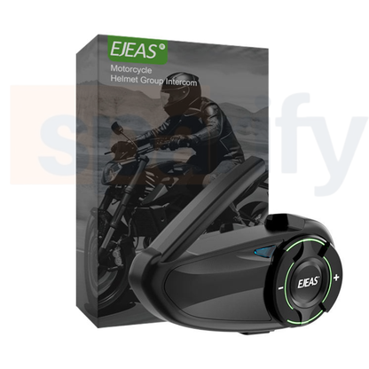 EJEAS Q8 Motorcycle Mesh Intercom, 6 Riders Group Talking at The Same Time - 1 year warranty