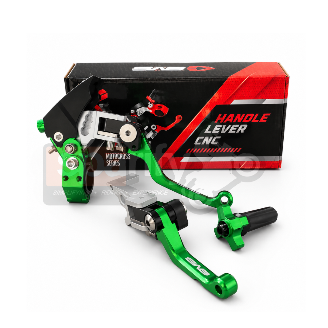 EVS Xpulse 210 Pivot Adjustable Green Short & Long CNC Clutch Brake Lever Set – Motocross Series | Indonesia