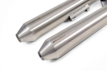 RE Interceptor 650 / Continental GT 650 – Brushed Steel Finish Matte (Long Type) PoweRage Performance Slip on Exhaust