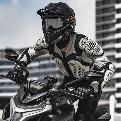 Motowolf Waterproof Mesh Body Protector | CE Level 2 Certified | Four Season | PG1 | Motorcycle Jackets | Anti Fall | Off-road Riding Body Armor - GREY